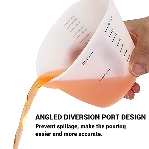 Gartful 500ml Large Silicone Measuring Cups, 2-Cup Resin Mixing & Pouring Cups for Epoxy, Resin Jewelry Making, Nonstick Reusable Craft Measuring Cups, 16 oz, Set of 2 - size: XL-500ml*2