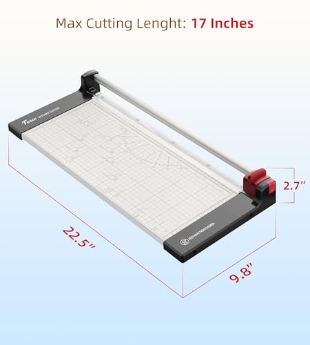 Firbon 15 Inch Rotary Paper Trimmer with Replaceable Blade | Heavy Duty 10-Sheet Capacity | Up to 15" Cutting | Cut Cardstock, Photo & Scrapbooking Crafts | Office, School & Home Use - size: 15-Inch