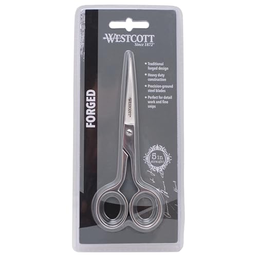 Westcott 5in Forged Fabric and Paper Scissors, Precision Scissors for Embroidery Detail, Sewing, Quilting, Tailoring, Arts and Crafts - size: 5-Inch Straight