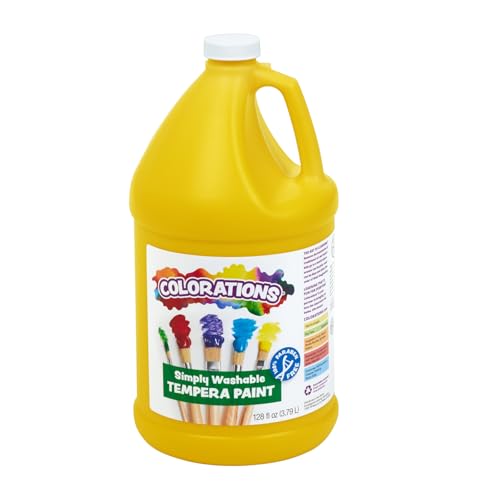 Colorations Paraben-Free Washable Yellow Tempera Paint for Kids, 1 Gallon - color: Yellow