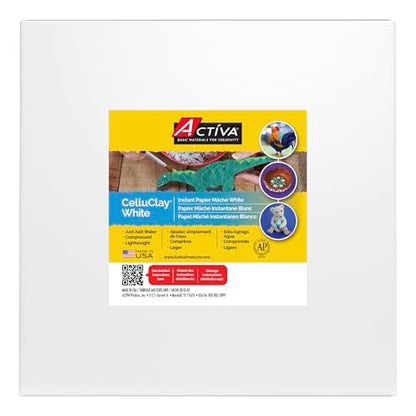 Activa CelluClay Instant Paper Mache, 24lb, Sculpting & Modeling Compound | Easy-to-use, no mess, just add water, air dry, for sculpture, mixed media, fine art, craft, décor, dioramas, masks, props - size: 24 pound
