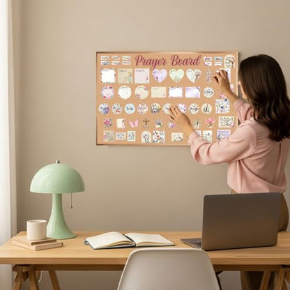 EUOYUFO 114Pcs Floral Prayer Board Kit Christian Gift for Mother's Day Gift Pray for Envelope Set Bible Verse Quotes Prayer Board Supplies DIY Wall Art for Living Room Office(Not Including Board)