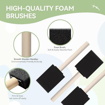 20 PCS Foam Paint Brushes, 1.6 Inch Sponge Brush for Painting, Staining, Varnish, Touch Up, DIY Craft Art Projects - size: 10 Packs 1.6 inch