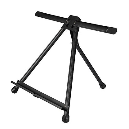 Conda Aluminum Tabletop Easel, Portable Tripod Display Stand Adjustable Height from 15" to 21" with Extension Arm Wings, Desktop Display Easel for Canvas, Paintings, Photos, Signs - style: Black, 1 Pcs