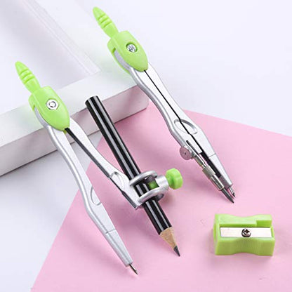 Vobou Math Geometry Sets 10 Pcs, Student Supplies Kit, for School (Green - color: Green