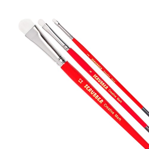 Creative Mark Scrubber Watercolor Paint Brush Set of 3, Watercolor Paintbrushes for Correcting Mistakes and Color Lifting - size: 3-Piece Set
