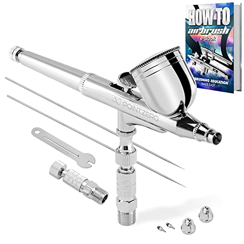 PointZero Dual-Action 7cc Gravity-Feed Airbrush 3 Tip Set (.2mm .3mm .5mm)