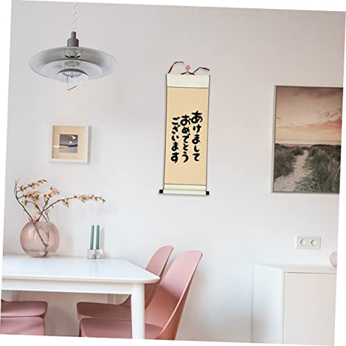 EXCEART Blank Hanging Scroll Paper 3 Pcs Chinese Calligraphy Art Scrolls with Wooden Rods Thick Painting Paper Roll for Writing Drawing Home Display 31.88 X 11.81 in - color: Light Yellow