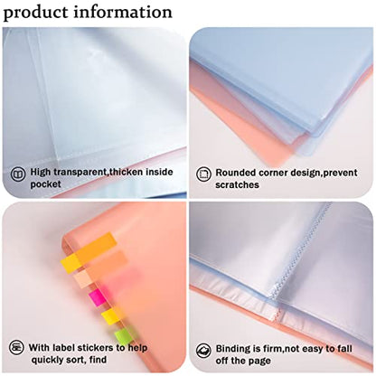 Qunrwe A3 Diamond Painting Storage Book,Pink 60 Pages Art Portfolios Case - color: Pink-60 Sleeves