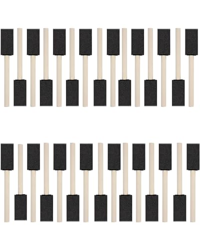 WAFJAMF 30 Pack Poly Foam Paint Brushes 1 Inch Sponge Painting Set Black - size: 30 Pcs