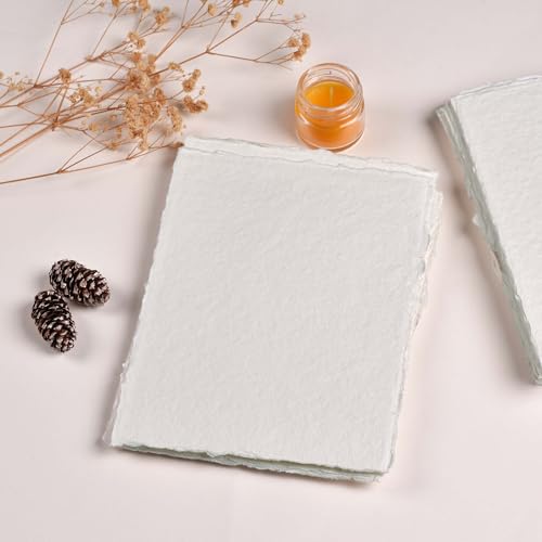 Leather Village Watercolor Paper 13''x9.5'', 400 GSM Cotton, 25 Sheets White - size: 13.5 inches X 9.5 inches