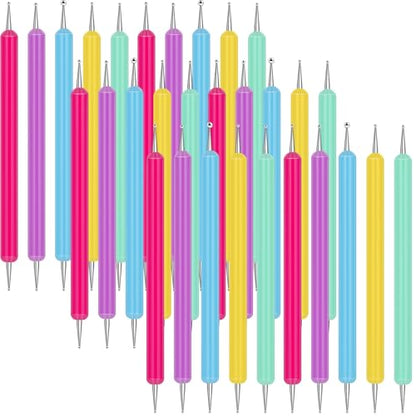 Ashmacdo 20 Pcs Dotting Tools for Painting,Ball Embossing Tool Tracing Stylus for Transfer Paper Drawing Nail Art - color: Candy Colors