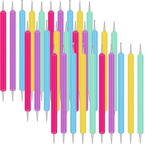 Ashmacdo 20 Pcs Dotting Tools for Painting,Ball Embossing Tool Tracing Stylus for Transfer Paper Drawing Nail Art - color: Candy Colors