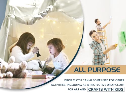 Canvas Drop Cloth 4x5 Ft, Drop Cloth for Painting, 1 Pack | Washable and Reusable, Canvas Fabric, Furniture & Floor Protection, Highly Absorbent, Duck Dropcloth - size: 4ft X 5ft ( Pack of 1 )