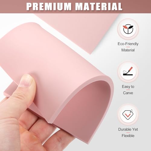 Bobblebro 6 PCS 4"x6" Soft Linoleum Blocks for Printmaking & Stamp Making | Rubber Linocut Block for Stamp Carving, Relief Printing, Handcraft DIY, Journal Decoration and Daily Artistic Practice - style: 4X6-6PCS