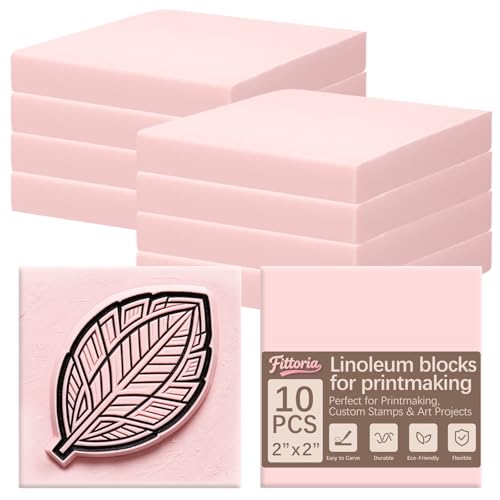10Pcs Square Linoleum Blocks for Printmaking,2x2in Premium Rubber Stamps, Printmaking Supplies for Printing, Stamp Making, and a Wide Range of DIY Craft Projects - color: Square 2x2x0.32in-10pcs
