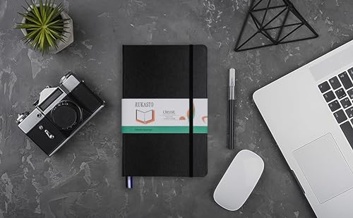 Hardcover Notebook Blank Journal Sketchbook for Drawing, Medium 5.5 by 8.4 Inch, 100 GSM Thick Paper (Black, Plain) - color: Black