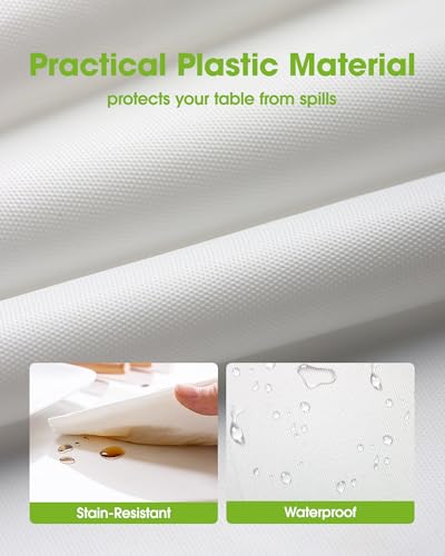 Pureegg Plastic Table Cloth Disposable 3 Pack, 54x108 Inch Rectangular Table Cloth, Leakproof Table Cover for Parties, Picnic, Weddings, White - color: White, size: 54" X 108" Rectangle