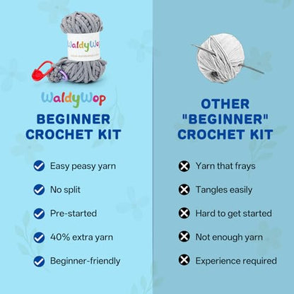 WaldyWop Crochet Kit for Beginners: 3 Animal Bookmarks Craft Kit,Women Gift - color: Animal Bookmarks