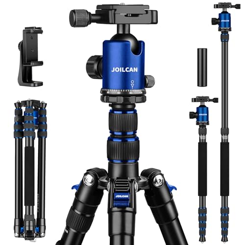 80/85 inches Heavy Duty Tripod for Camera Phone, 85" Camera Tripod Monopod - color: Blue