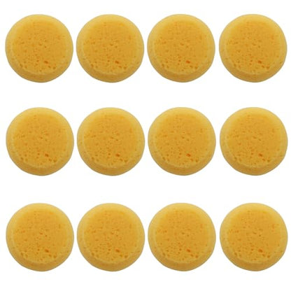 12 Pack Round Pottery Sponges | High Absorption, Horse Tack Cleaning, Leather Care, Painting & Kitchen