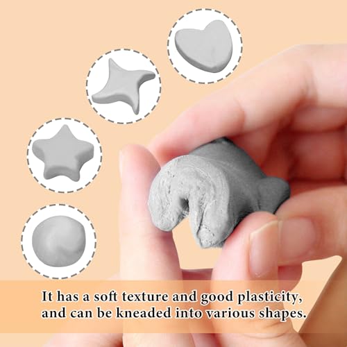 Smilo Kneaded Erasers for Artists, Gray Moldable Putty, 8-Pack | Reusable, Dust-Free and No Smudge, Art Erasers with Storage Case for Charcoal, Graphite, Pencil and Pastel Drawing - color: Gray