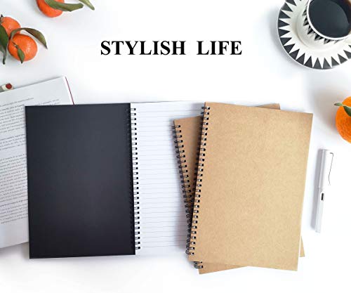 Twinkle Spiral Notebooks, Ruled Notebooks, Thick Paper, 60 Sheets, 10" X7”, 2 Pack (Black, Line) - color: Black Line