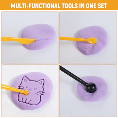 32Pcs Clay Sculpting Tools, Polymer Clay Art Tool Set Cake Decorating Hand Tools, DIY Plastic Pottery Tool Kit for Embossing Fondant Crafts
