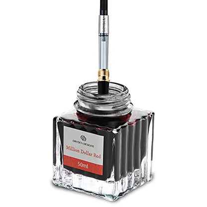 Ink Bottle for Fountain Pen | Luxury Edition, Smooth Flow, Compact Designed 50ml Million Dollar Red - color: Red [Million Dollar Red] Ink Bottle