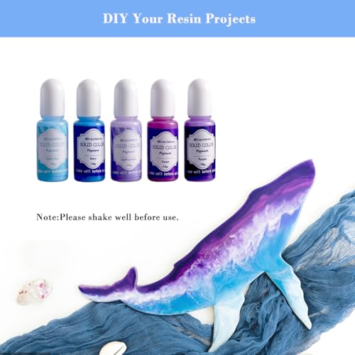 18 Colors Epoxy Resin Pigment Opaque Liquid UV Resin Dye Colorant, 0.35oz Each