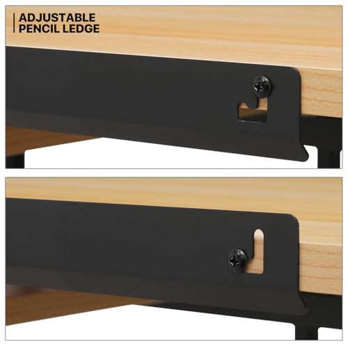 39‘’ Adjustable Drafting Table & Stool Set with Storage, Natural | Versatile Art Desk and Craft Center Home Study Room Artist Desk - color: Natural/Black