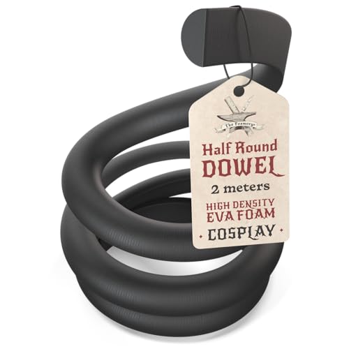The Foamory Black EVA Foam Dowel - Half Round 5mm x 2M Length Craft Stick - color: 1 Pack: 2M Length - 05mm Thickness, style: Black - Half Round Dowel
