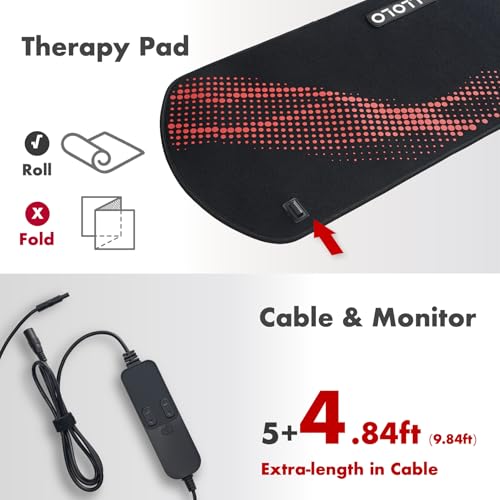ALLOLO Red Light Therapy for Body, 3 in 1 LEDs Red Light Therapy Belt with Timer Remote Control, 660nm 850nm Infrared Light Therapy Pad for Body Waist Shoulder Knee, 27.6" x 13.9" Large Area - size: 27.6"*13.9"