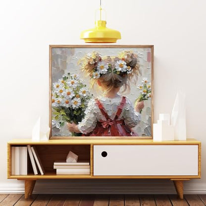 VICESESE 5D Diamond Painting Kits for Adults Diamond Painting Kits Dimand Art Paintings Diamond Art Kits DIY Gem Art 14x14 Inch Romantic Floral Back View Artwork - color: FYZZ-149
