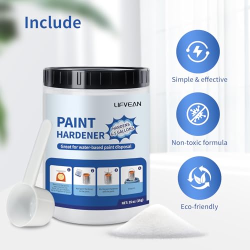 Paint Hardener for Disposal (35 Ounce) Fast Acting Solidifier for Disposal, Paint Drying Powder Absorbs 6.6 Gallons - size: 35 Ounce (Pack of 1)