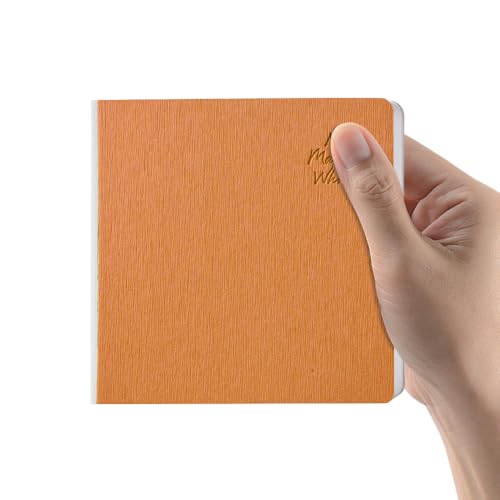 Orange Hardcover Sketchbook Square Hardbound Sketch Journal 4.7 x 4.7 Inch 42 Sheets Art Book 250GSM Ultra Smooth Paper Ideal for Pencils,Water Color Pen,Marker Pen - color: 250gsm-Orange Color