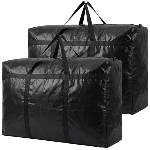 Heavy Duty Storage Bag with Handles for Moving & Storage (46Gal - 2 Pack) - size: 46Gal/173L - 2 Pack