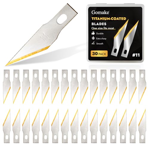 Exacto Knife Blades #11 Titanium Coated Replacement Blades-30 Pack | #11 Blades for Precision Hobby Knife Hobby Blades Refill Set for Craft, Hobby, Scrapbooking,Cutting