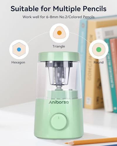 Electric Pencil Sharpener, Battery/USB Cord Operated, Green - color: Green