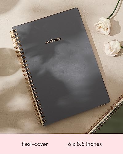 Fitness Journal for Women - Track Workouts, Meals, and Weight Loss, Undated, Fits 120 Workouts, Dusty Blue, 6 x 8.5 Inches - color: Dusty Blue