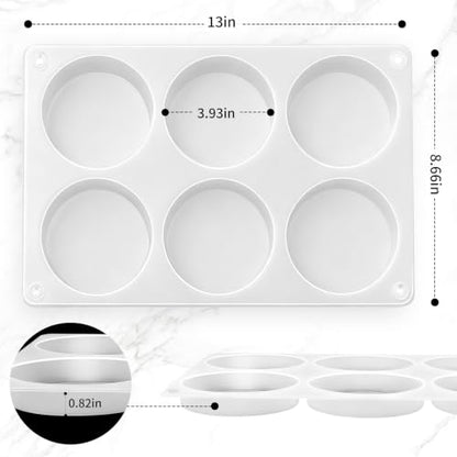 6-Cavity 4 Inches IALTMEI Deep Round Resin Coaster Molds， Upgrade Coaster Molds for Epoxy Resin， Coaster Silicone Molds for Eesin， DIY Craf Flower Bouquet Preservation
