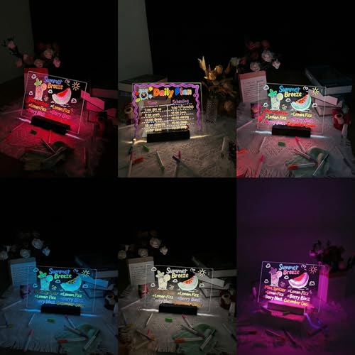 12" Rechargeable LED Dry Erase Board, 8 Colors Glow Doodle Note Board - color: White-2