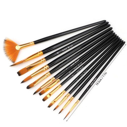 12Pcs Special Shape Art Brush Set, Premium Nylon Filaments Painting Brushes for Watercolor, Gouache, Oil Painting and Handmade Craft Use