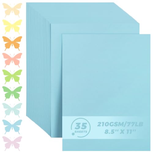 35 Sheets Deep Lake Blue Cardstock - 8.5'' x 11'' 77lb/210gsm - color: Deep Lake Blue