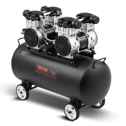 VEVOR Air Compressor, 20 Gallon Steel Tank, 4HP 10.6 CFM@90 PSI Oil Free Air Compressor & Max. 125PSI Pressure, 78dB Ultra Quiet Compressor for Auto Repair, Tire Inflation, Spray Painting (220V 60Hz) - size: 20 Gallon