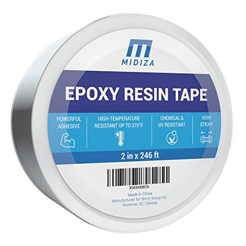 Midiza Epoxy Resin Tape 2" x 246 ft High Temp Release Tape for Molds | Tape Mold Release for River Tables & Crafts, High-Temp Silicone Easy-Peel Release Tape