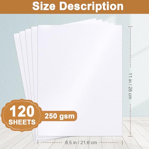 Silunkia 120 Sheets White Shimmer Cardstock 8.5 x 11 Heavyweight Paper 92lb | Thick Card Stock Printer Paper for Making Cards, Greeting Cards, Crafts, Wedding Invitations, Menus - color: White, size: 120 Sheets
