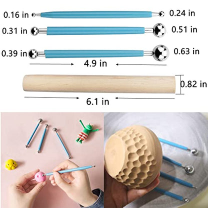 Polymer Clay Tools,25Pcs Pottery Sculpting Tools Set with Plastic Case for Ceramic Modeling Carving Beginners Expert Crafts Club, Dotting,Hobbyists, Artists