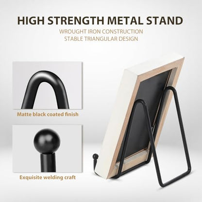 LIONWEI LIONWELI Plate Display Stand Easel Holders - 4.5" Tabletop Metal Stands for Decorative Plates, Photos & Picture Frames - Black, 2-Pack - size: 4.5 inch (2 pieces)