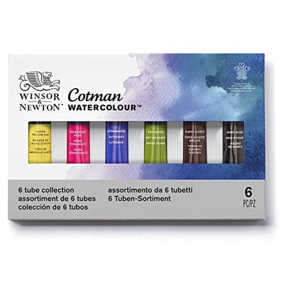 Winsor & Newton Cotman Watercolor Paint Set, 6 Colors, 8ml (0.27-oz) Tubes - style: 6 Tube Set 8ml